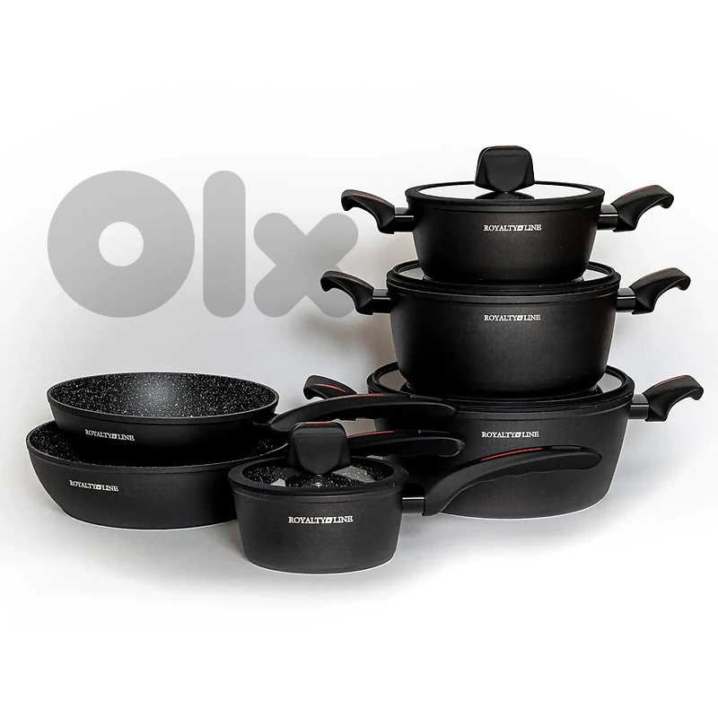 Royalty Line Full Black Cookware Set