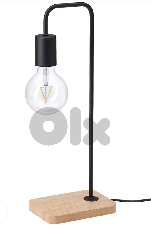 IKEA Table Lamp black/bamboo