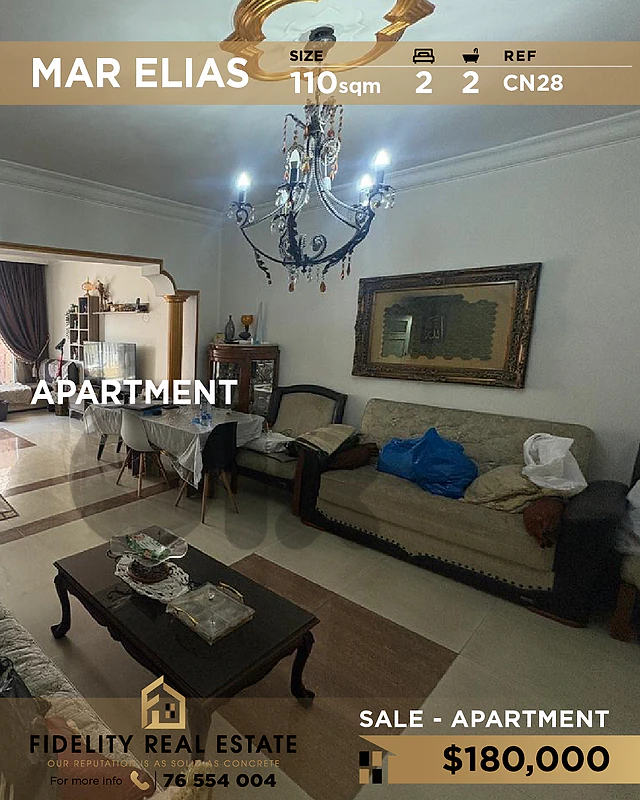 Apartment for sale in Mar Elias CN28 شقة  للبيع في مار إلياس