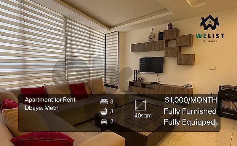 Apartment for Rent in Dbayeh, Metn