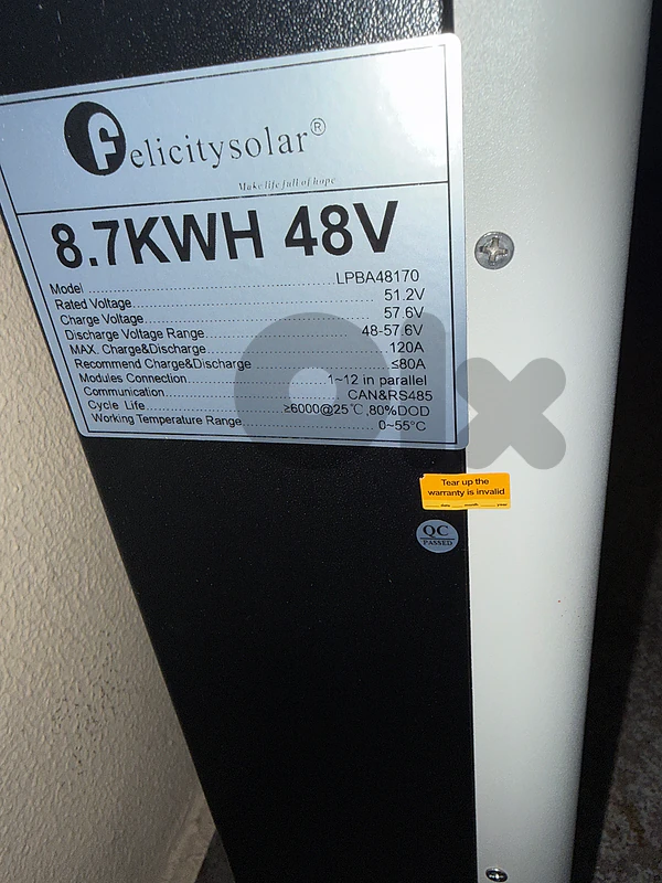 Felicity lithium battey 8.7kwh