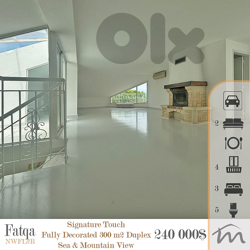 Fatka | 800$/m² | Decorated 300m² Duplex | 4 Balconies | Open View