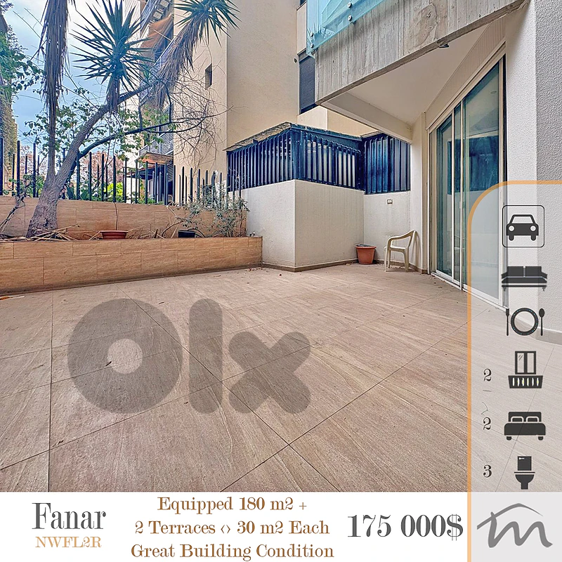 Fanar | Prime 180m² + 2 Terraces | 1st Floor | Great Building Status