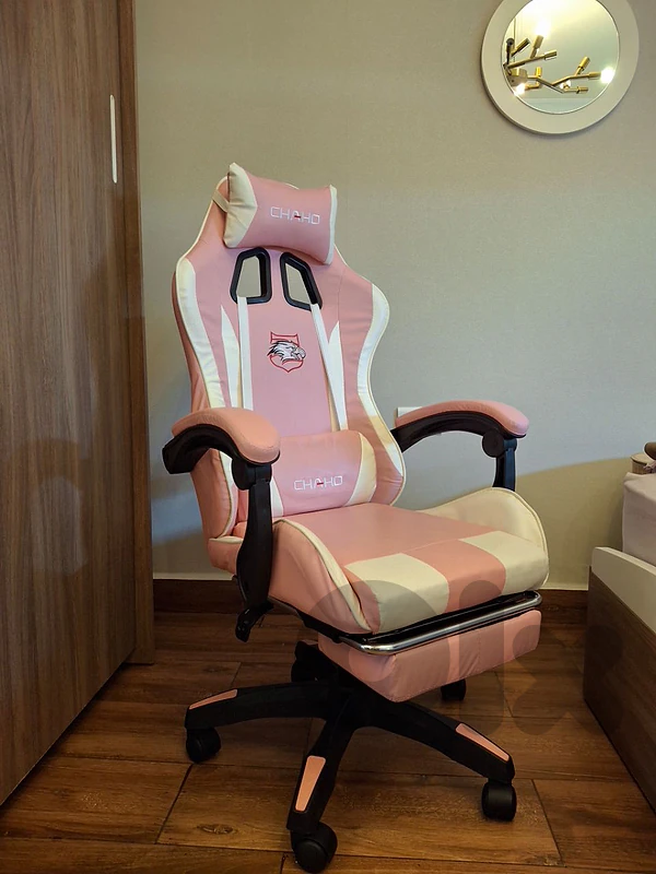 Chaho YT-055 Gaming Chair with Footrest-Pink Chaho YT-055 Gaming Chair with Footrest-Pink