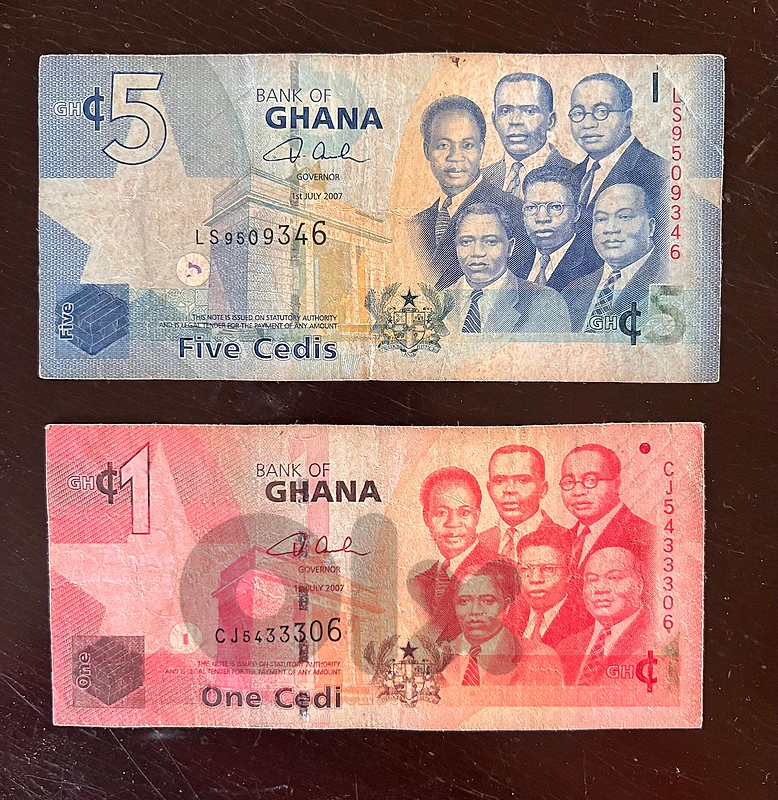 Ghana Africa 2 banknotes
