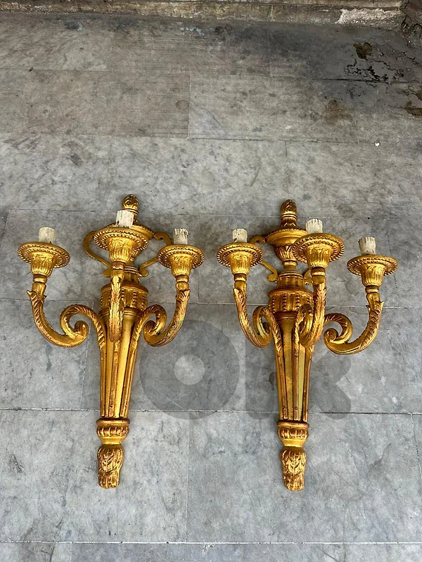 pair of frensh applique bronze salon