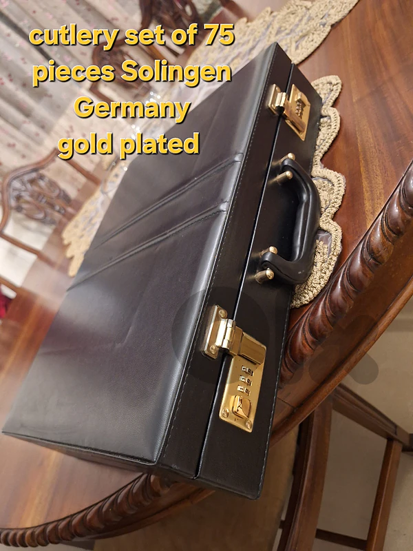 cutlery set of 75 pieces gold plated Solingen Germany like new