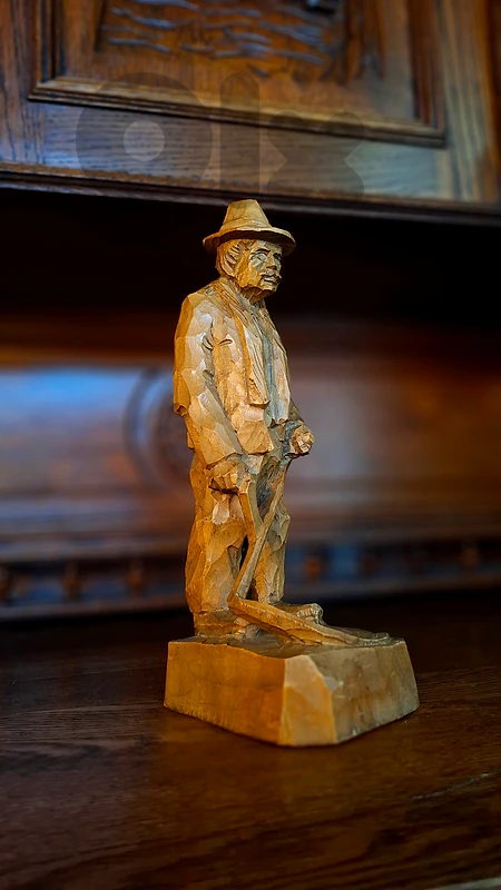 Unique Hand-Carved Antique Wooden Masterpiece