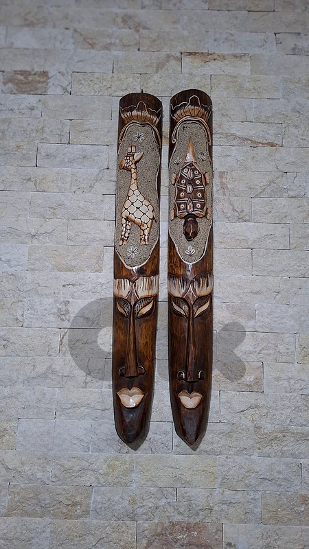 Rare Tribal Vintage Wooden Masks (Pair