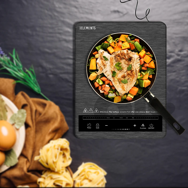 KB ELEMENTS 2000W Induction Cooker - Grey Crystal Glass To (ELK102P)