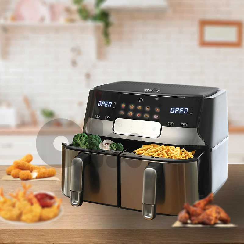 KB ELEMENTS 9.0L Digital Double Air Fryer 1700W - Dual Bas (ELK90FD2)