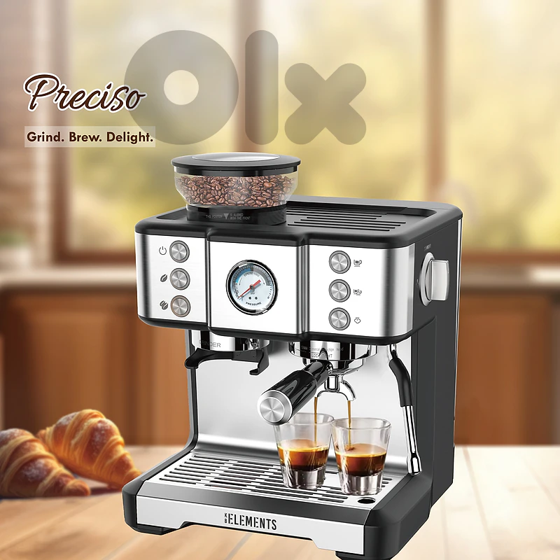 KB ELEMENTS Preciso Coffee Machine with Grinder - 20 Bar T (ELK201CS)
