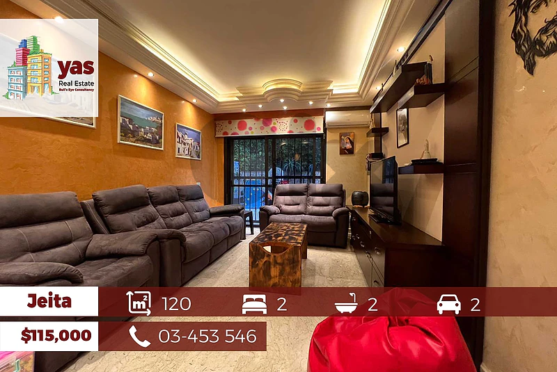 Jeita 120m2 | 40m2 Terrace | Well Maintained | Furnished | View |EL/TO