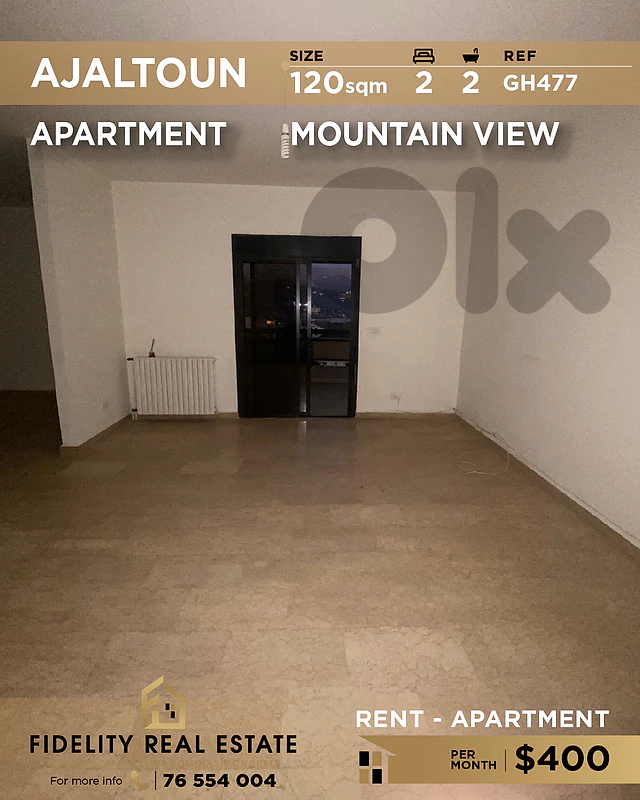 Apartment for rent in Ajaltoun GH477 شقة للإيجار في عجلتون