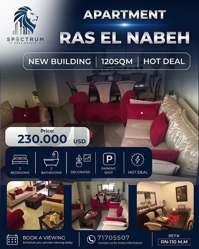 HOT DEAL ! NEW BUILDING IN RAS EL NABEH PRIME | 120SQ | RN-110