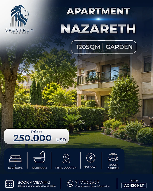 HOT DEAL ! APT IN ACHRAFIEH - NAZARETH WITH TERRACE | AC-1209 I.T