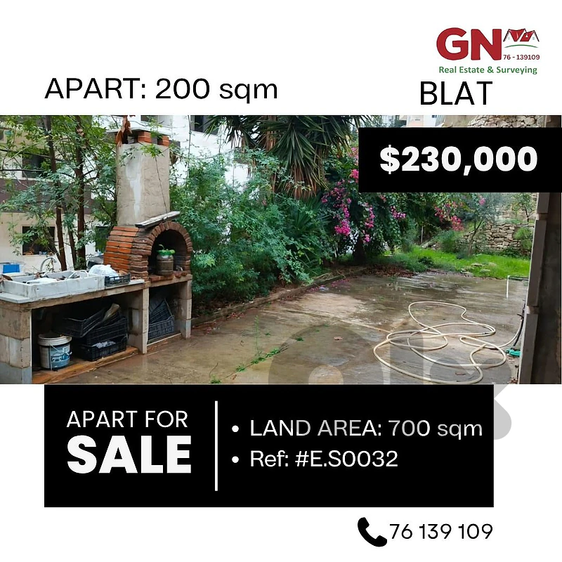 Apartment in Blat 200m² with a Land 700m² ONLY for 230K في بلاط