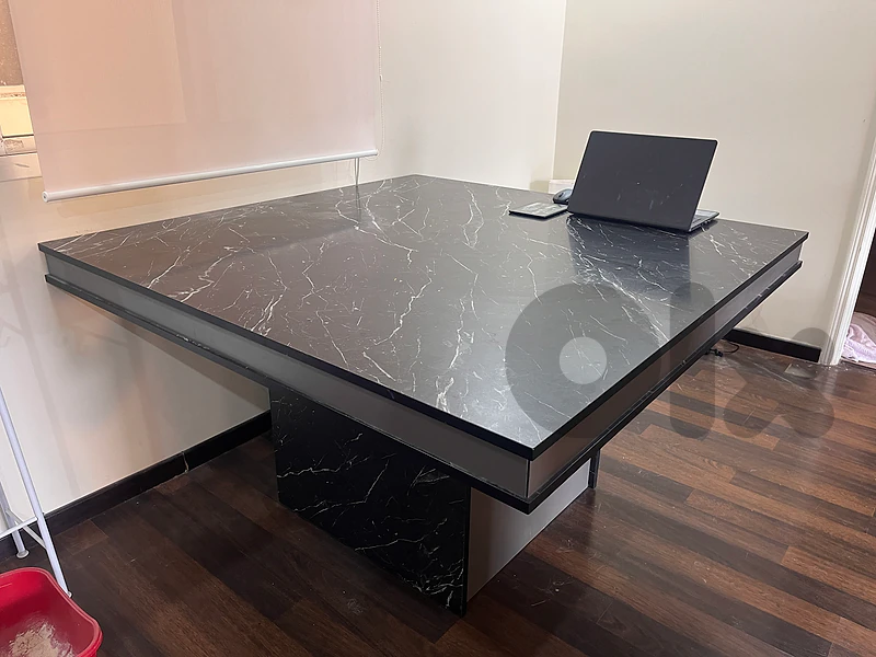 Dining table and cabinet