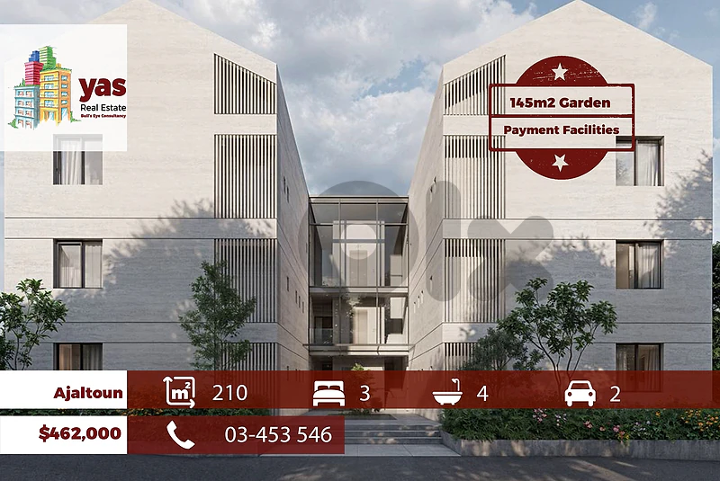 Ajaltoun 210m2 | 145m2 Garden | Under Construction | Pyt Facilities|TY