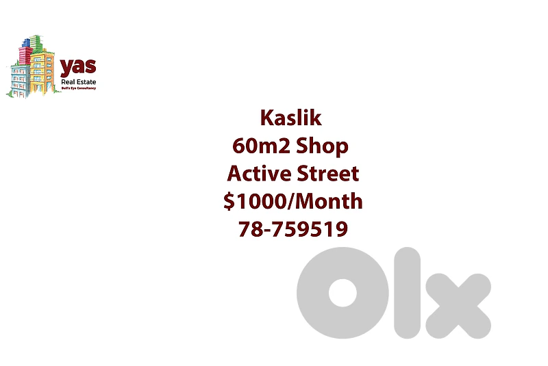 Kaslik 60m2 | Shop For Rent | Active Street | Prime Location | RH/IV