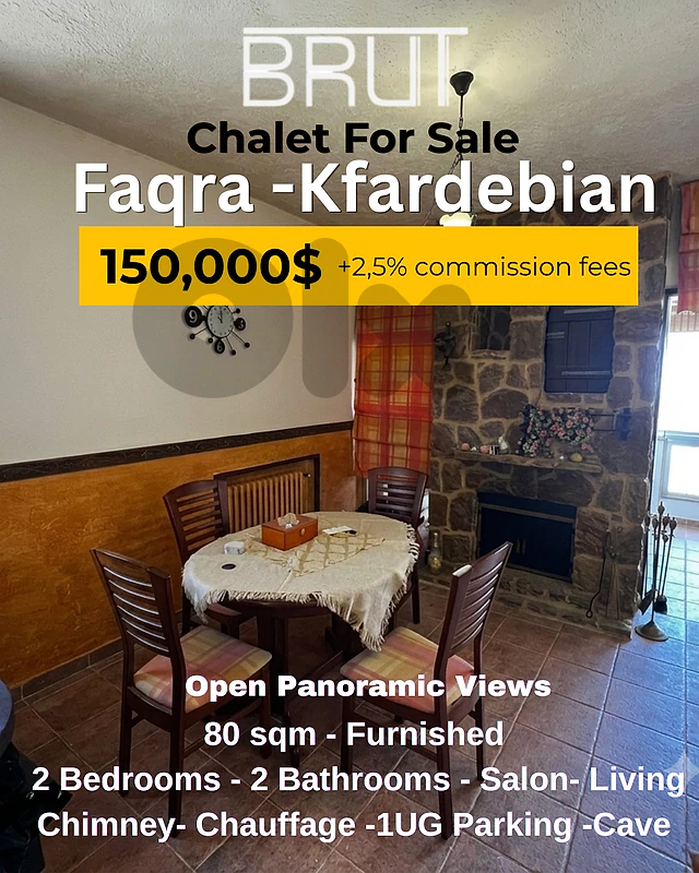 80 sqm Chalet for sale in Faqra Kfardebian -Calm Area -Open views