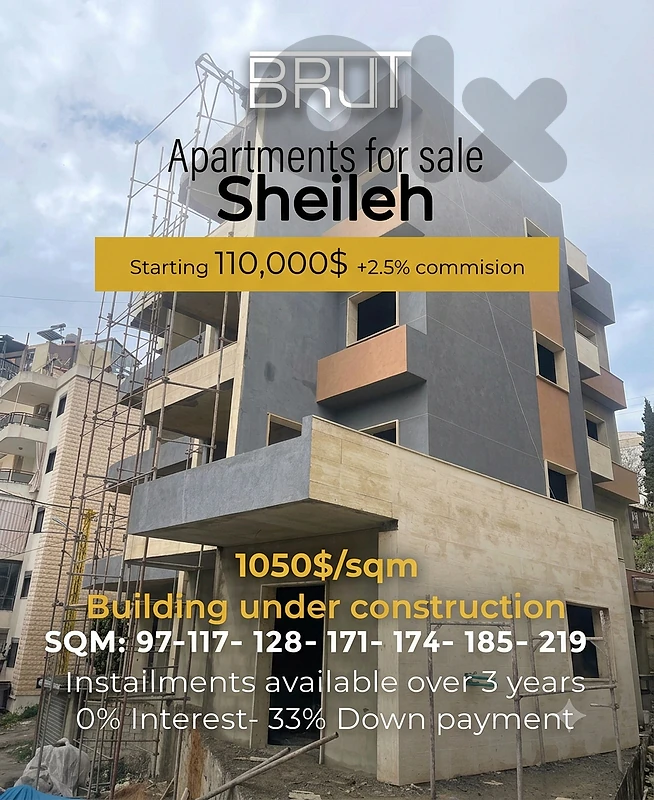 Under construction Apartments for sale in sheileh with installments