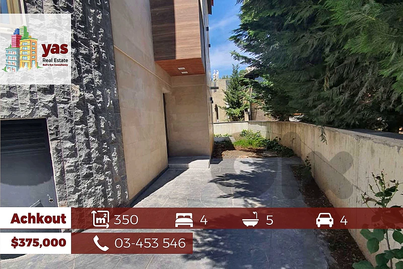 Achkout 350m2 | 400m2 Terrace | Brand New Villa | Quiet Street | PA |