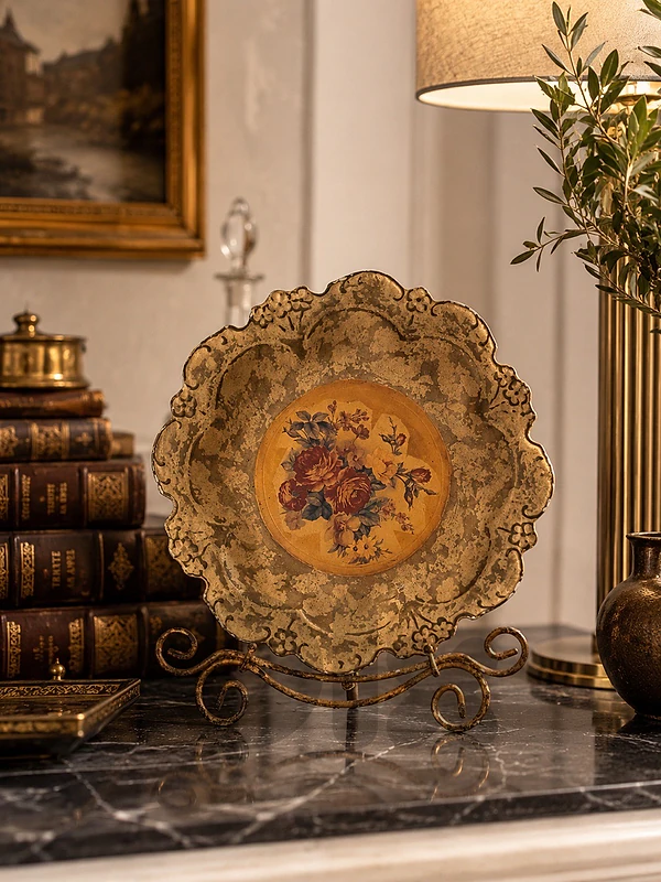 Vintage Italian Florentine Decorative Plate