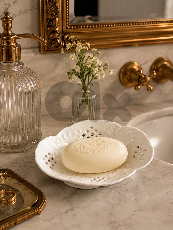 Vintage White Porcelain Soap Dish