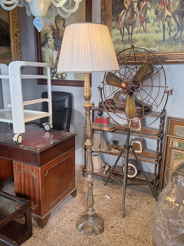 antique heavy brass floor lamp