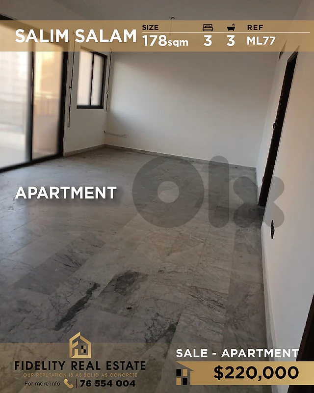 Apartment for sale in Salim Slam ML77 شقة للبيع في سليم سلام
