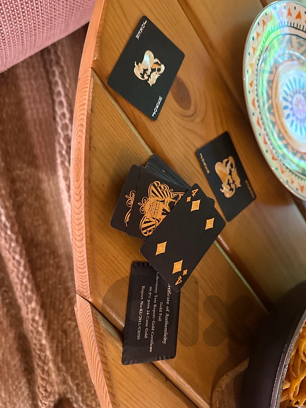 gold deck of card (plastic not carbord)