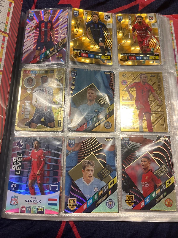 Football cards, different seasons