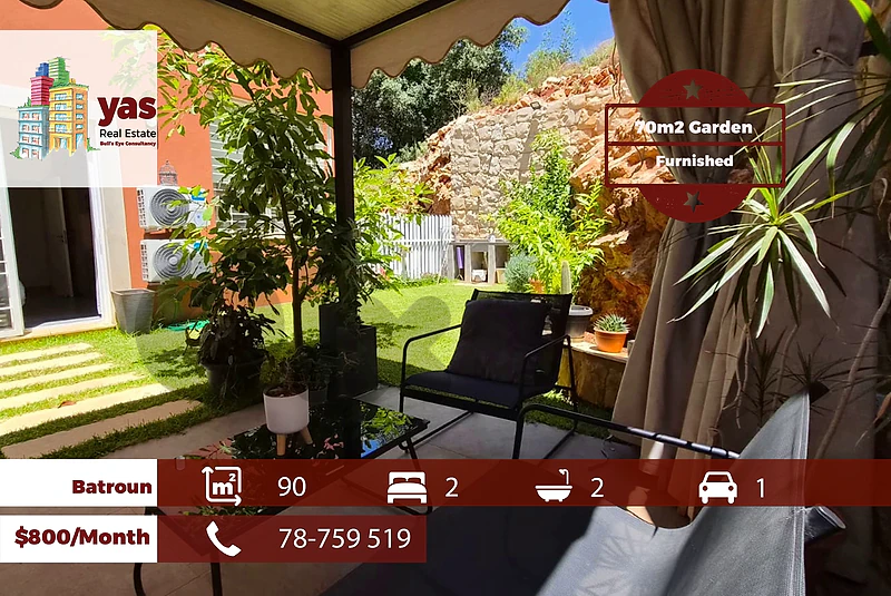 Batroun 90m2 | 70m2 Garden | Rent | Prime Location | MCH
