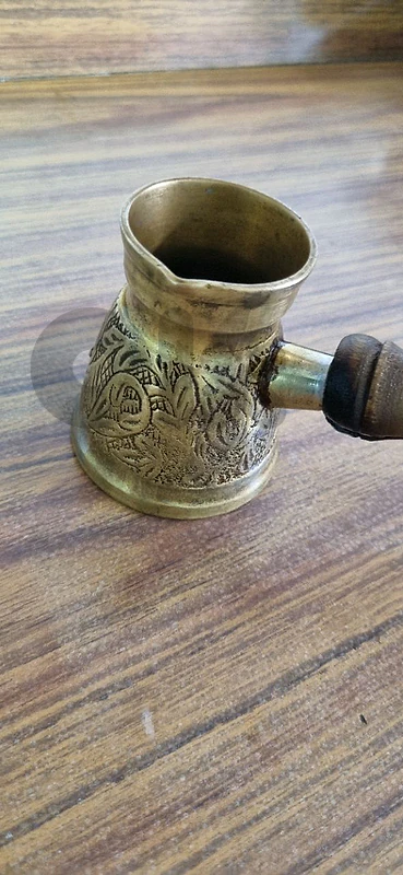 Vintage Small Coffee Pot with Wooden Handle