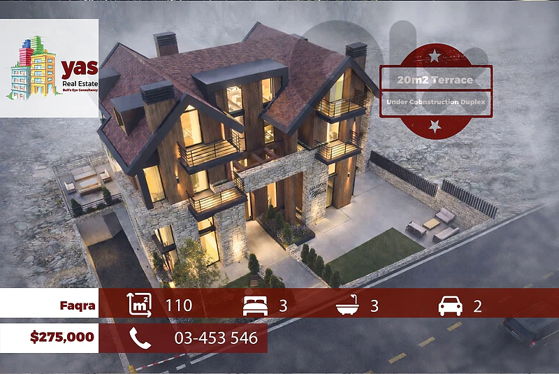 Faqra 110m2 | Under Construction | Duplex | 20m2 Terrace | DA