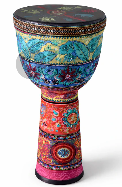 Colorful Handcrafted Djembe Drum Artistic Design Colorful Handcrafted Djembe Drum Artistic Design