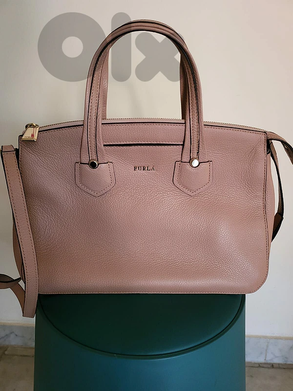 Furla "Pin" Grained Leather Satchel Furla "Pin" Grained Leather Satchel