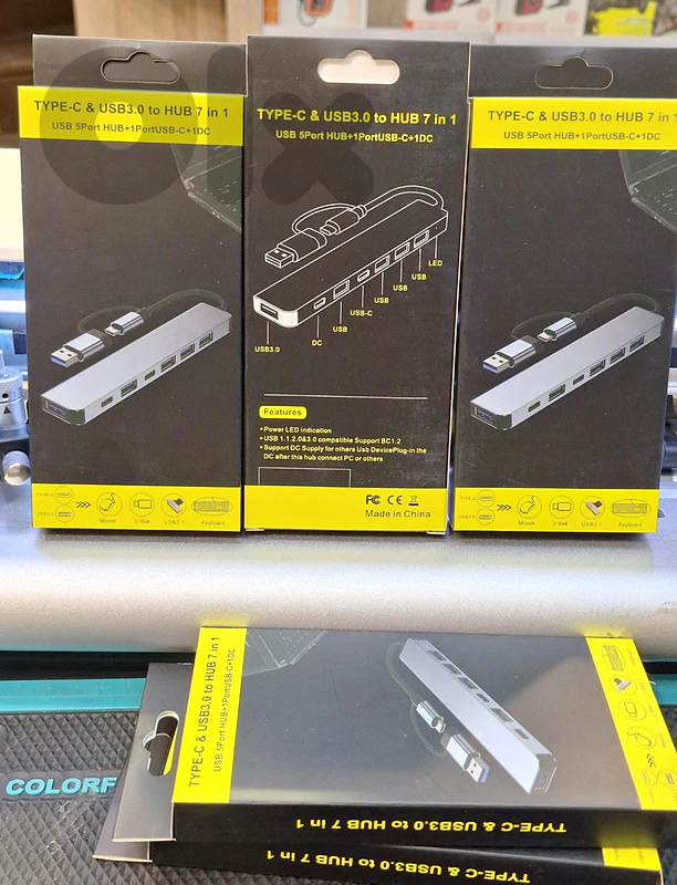 HUB 7 IN 1 (HUB+ 1 PORT USB-C+ 1 DC)