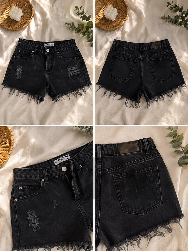 Black Denim Shorts – Perfect for Summer – Like New