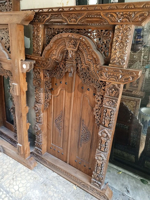 Hand Carved Teak Wood Door