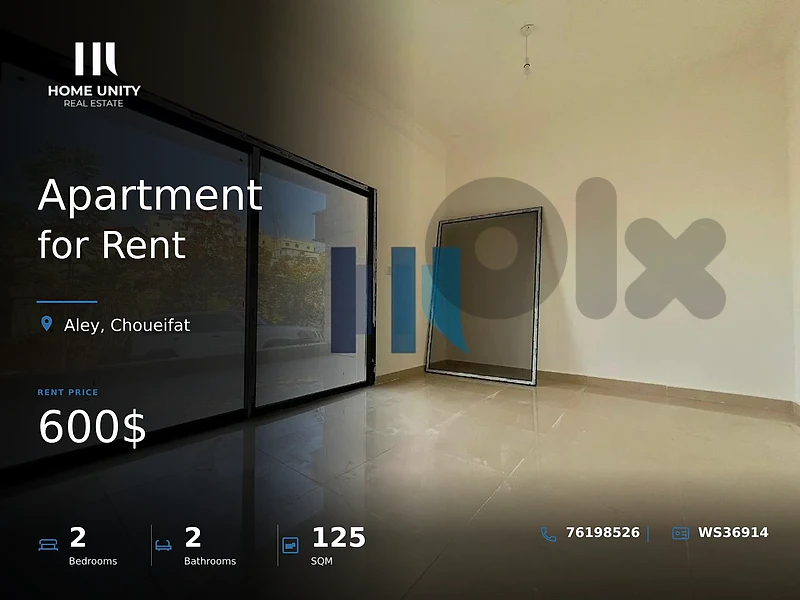 2-bedrooms Apartment for Rent , located in Choueifat , Aley