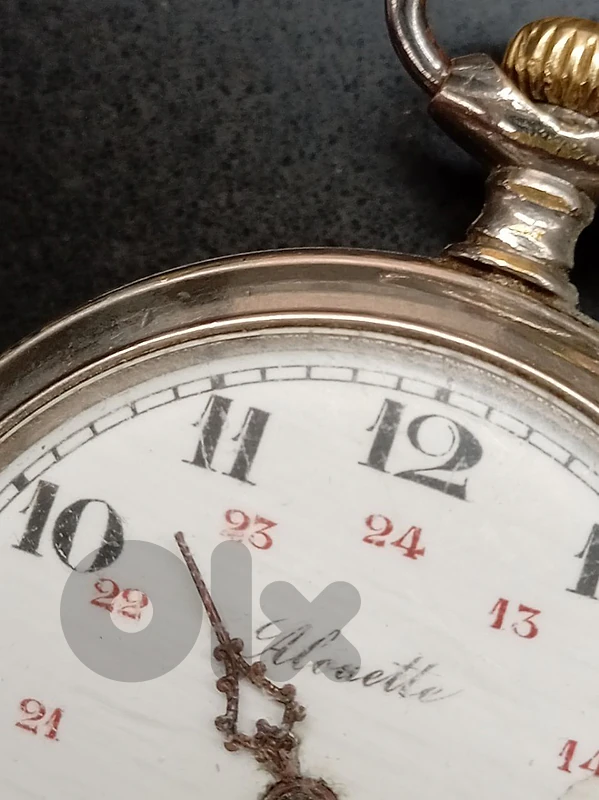 antique Alouette men's pocket watch, Swiss-made from 1920s.