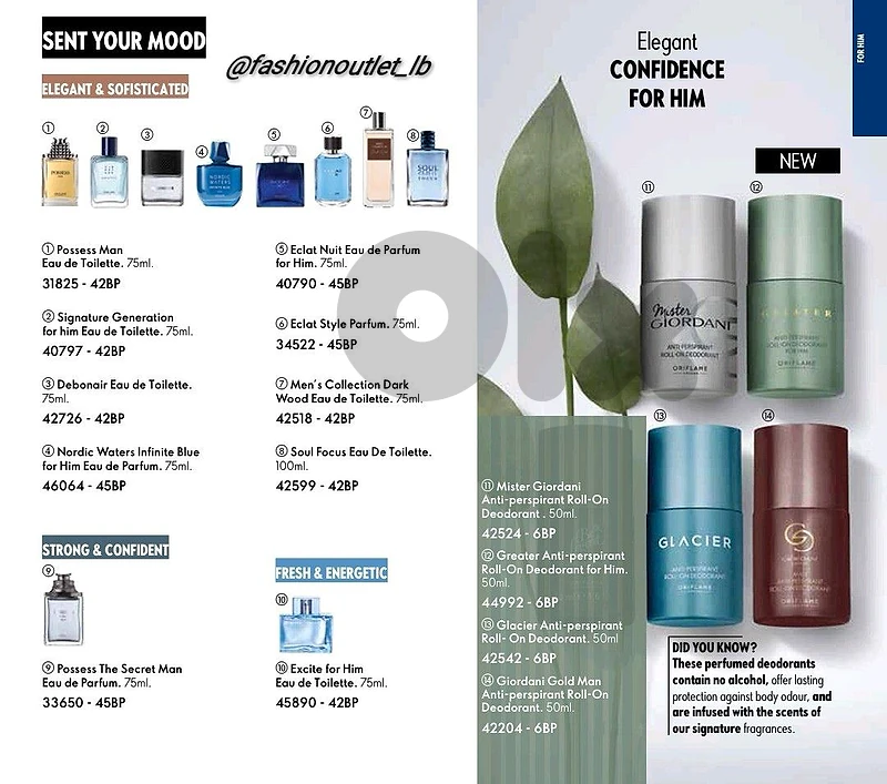 ORIFLAME MEN'S FRAGRANCE COLLECTION