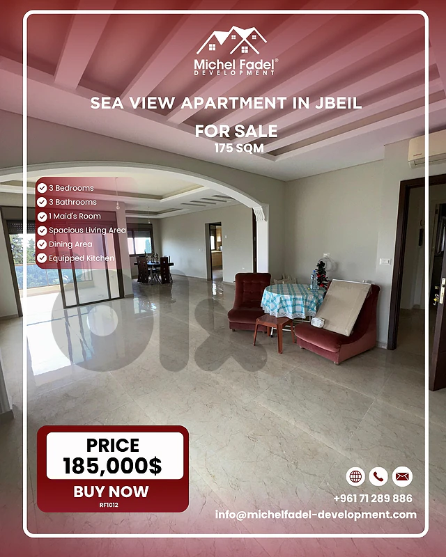 RF1012-Sea View Apartment for Sale in Jbeil
