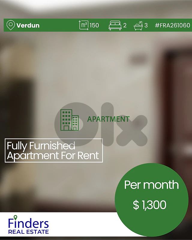 Apartment for rent in Verdun! شقة للإيجار في فردان!
