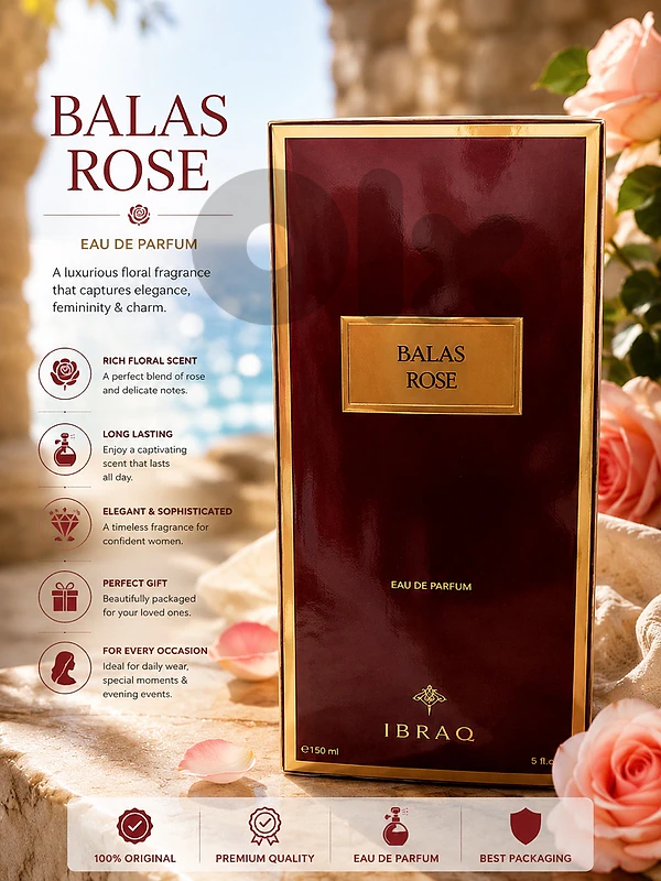 IBRAQ Balas Rose Eau de Parfum 150ml – Original Long Lasting Perfume