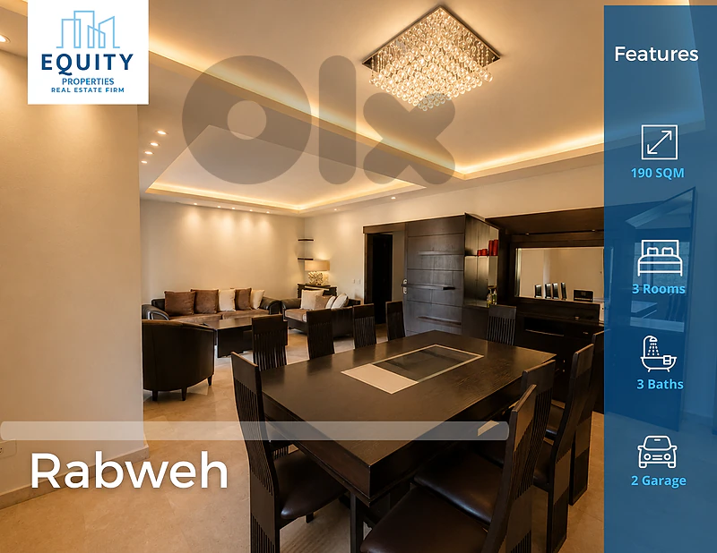 Furnished 190 SQM Apartment For Rent In Rabweh شقة للإيجار #DH33015