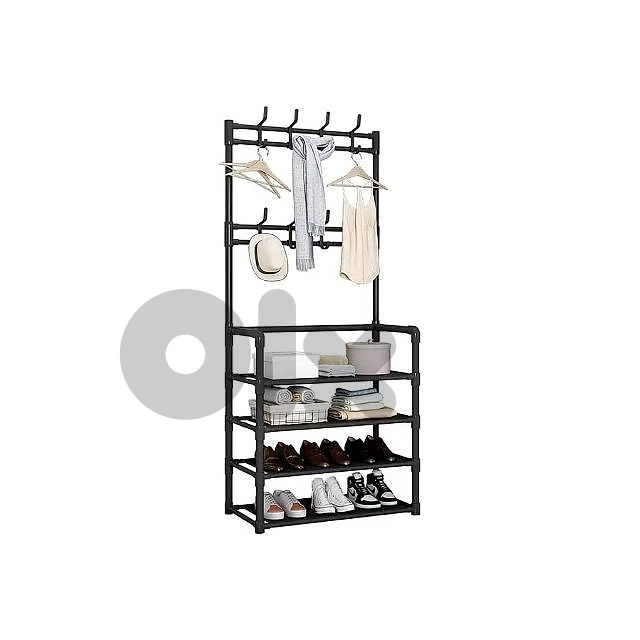 4-Tier Shoe Organizer Rack Organizer – Black