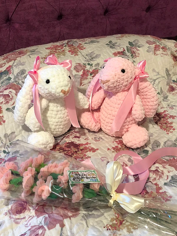 handmade crochet bunnies plushies